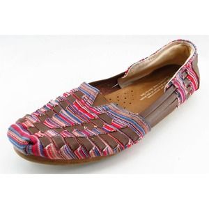 Toms‎ Loafers Brown Fabric Women Shoes Size 6 Medium